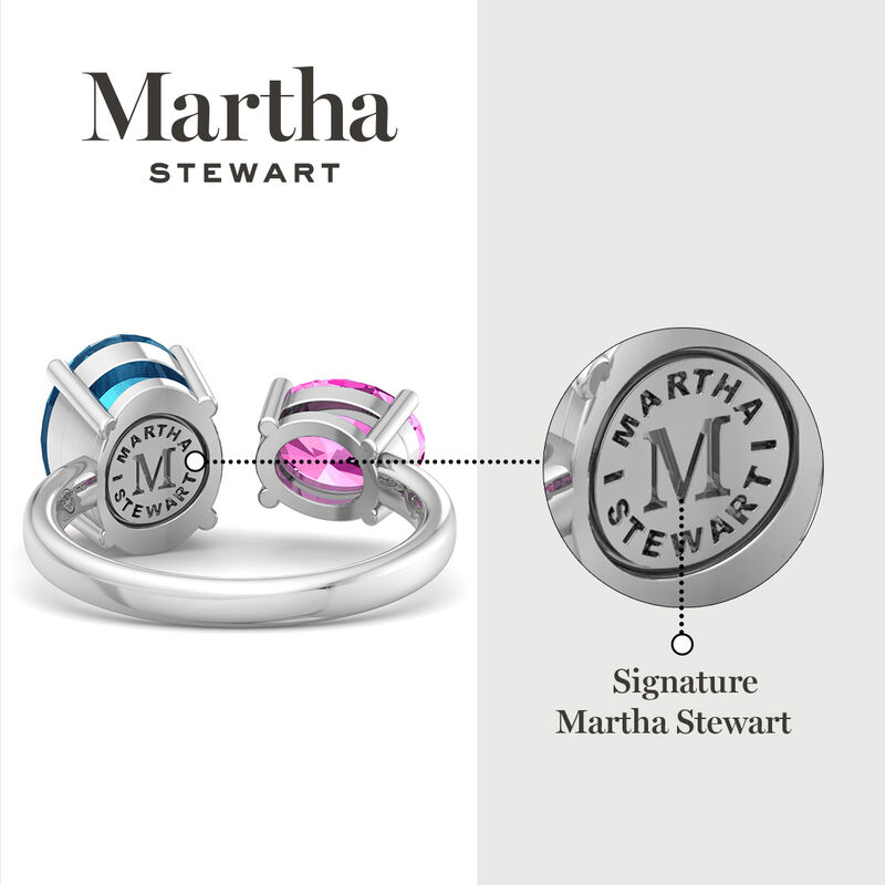 Martha Stewart 3 3/4ctw. Blue Topaz & Pink Sapphire Two Stone Ring In Sterling Silver image number null